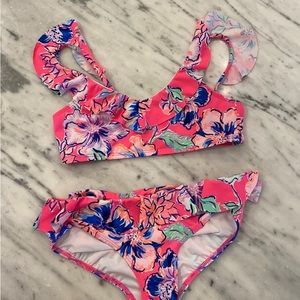 Lilly Pulitzer Girls Size 7 Bikini Pink Isle Last But Not Least